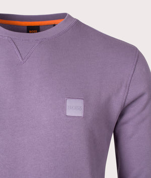Relaxed-Fit-Westart-Sweatshirt-Medium-Purple-BOSS-EQVVS-Detail-Image