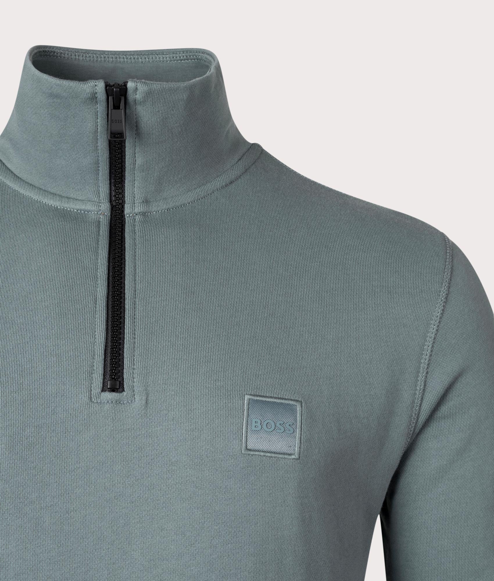 Quarter-Zip-Zetrust-Sweatshirt-Open-Green-BOSS-EQVVS