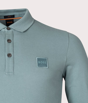 Slim-Fit-Long-Sleeve-Passerby-Polo-Shirt-Open-Green-BOSS-EQVVS-Detail-Image