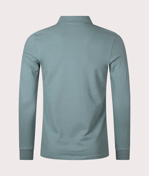 Slim-Fit-Long-Sleeve-Passerby-Polo-Shirt-Open-Green-BOSS-EQVVS-Back-Image