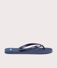 Tracy Branded Strap Flip Flops: 405 Dark Blue 