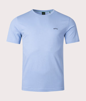 Curved-Logo-T-Shirt-Blue-BOSS-EQVVS-Front