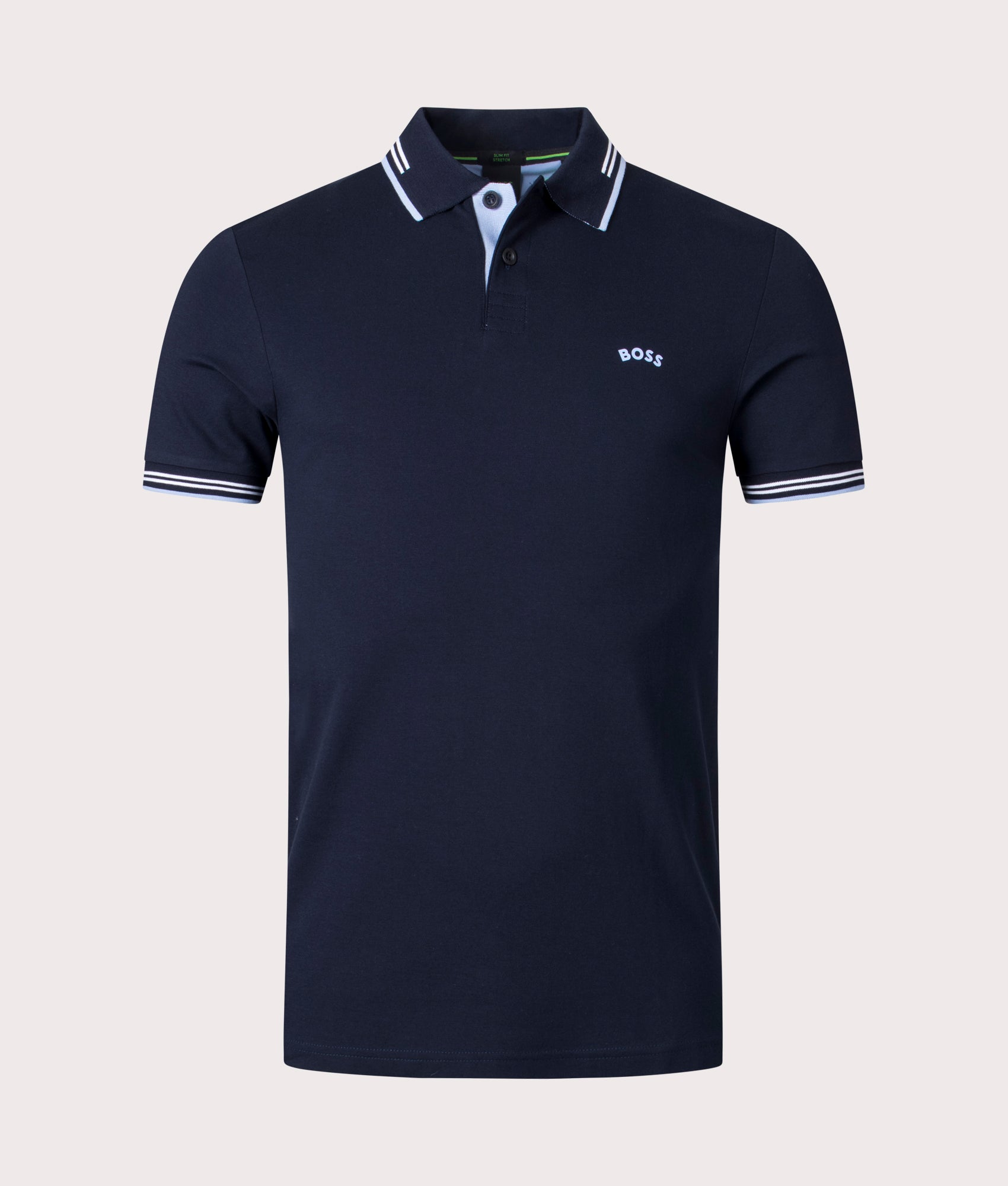 Slim Fit Paul Curved Logo Polo Shirt Dark Blue | BOSS | EQVVS