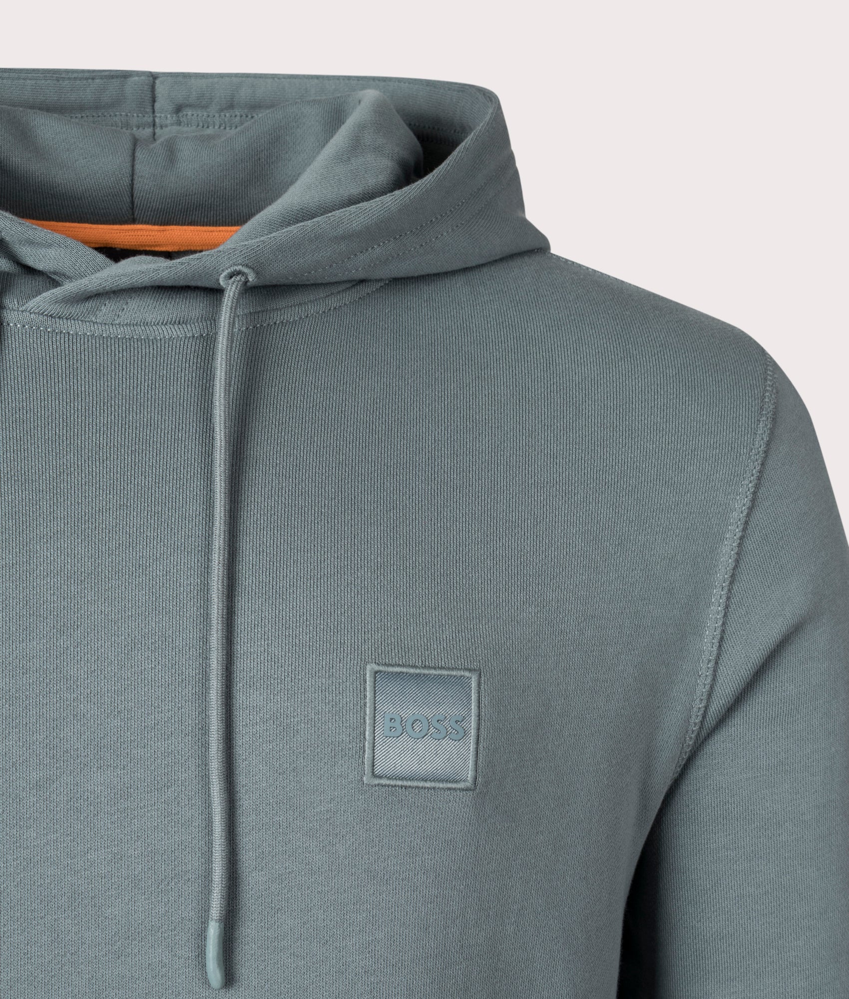 Wetalk Logo Patch Hoodie Open Green BOSS EQVVS Detail