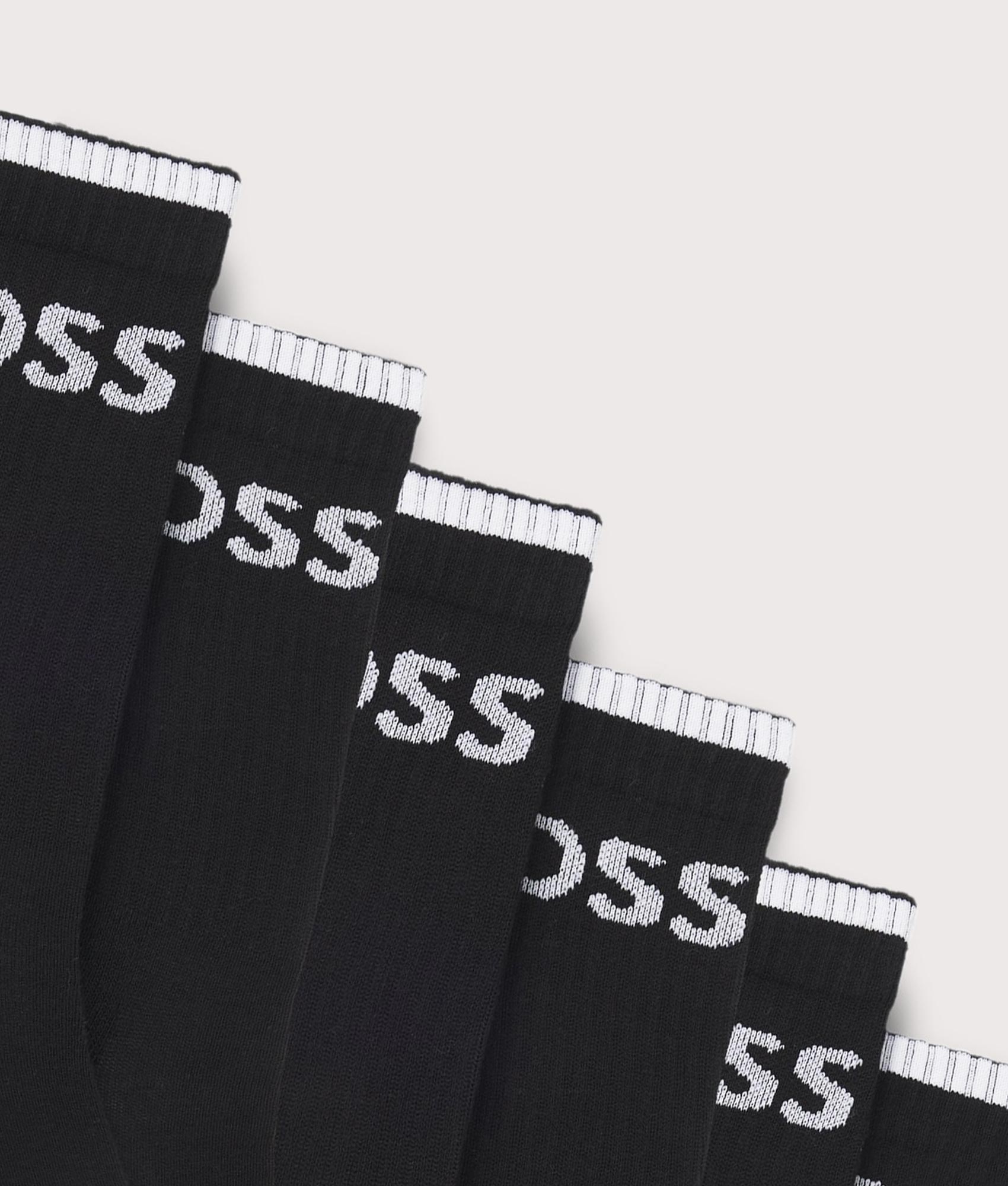 QS Stripe Socks 6 Pack in White | BOSS | EQVVS | Detail shot 