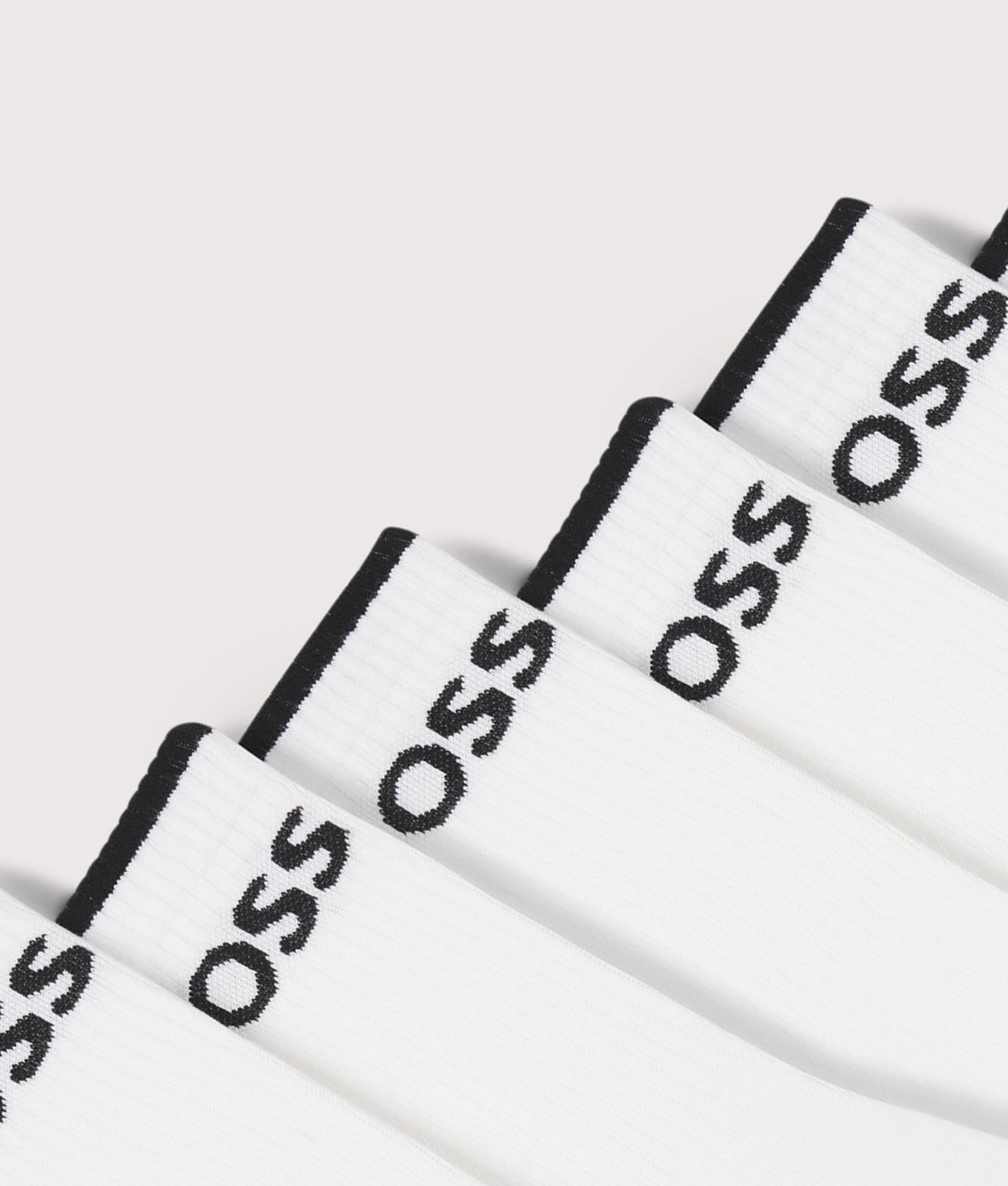 6 Pack QS Stripe Socks in White | BOSS | EQVVS | Detail shot 