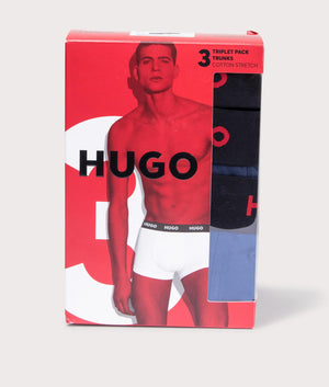 HUGO Trunk Triplet Pack in Black Blue & Navy Box Shot at EQVVS