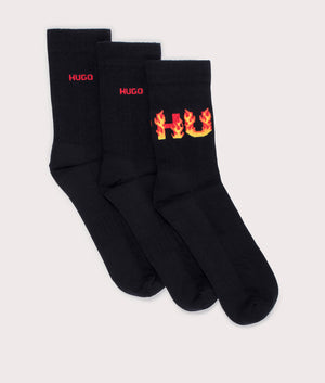 3Pack Rib Flame Socks