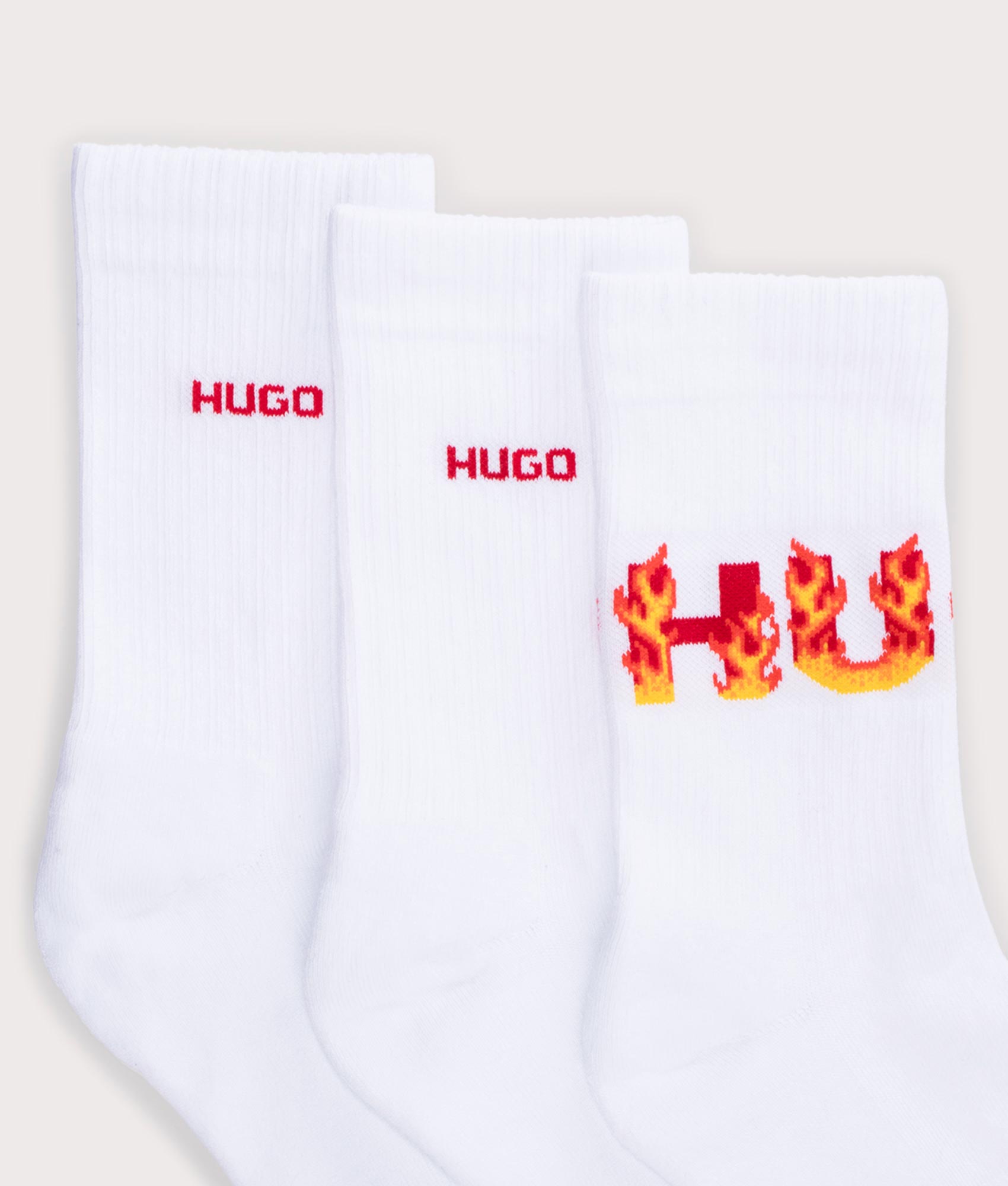 3Pack Rib Flame Socks