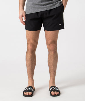 BOSS Tio Swim Shorts Black, EQVVS. Front Shot. 