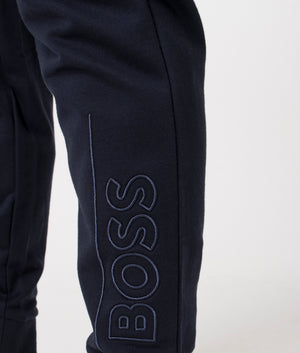 BOSS Fashion Joggers in Dark Blue, 100% Cotton Detail Shot at EQVVS