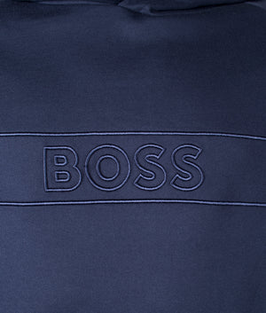 BOSS Fashion Hoodie in Dark Blue detail shot at EQVVS
