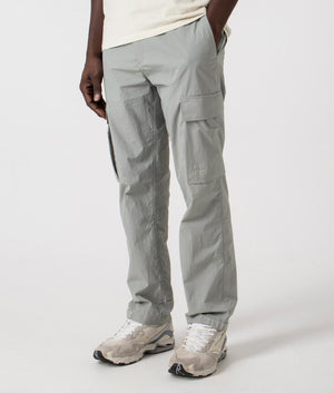 Gero241 Cargo Pants in Medium Grey by Hugo. EQVVS Side Angle Shot.