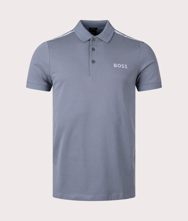 Slim Fit Paule Mirror Polo Shirt Medium Grey | BOSS | EQVVS