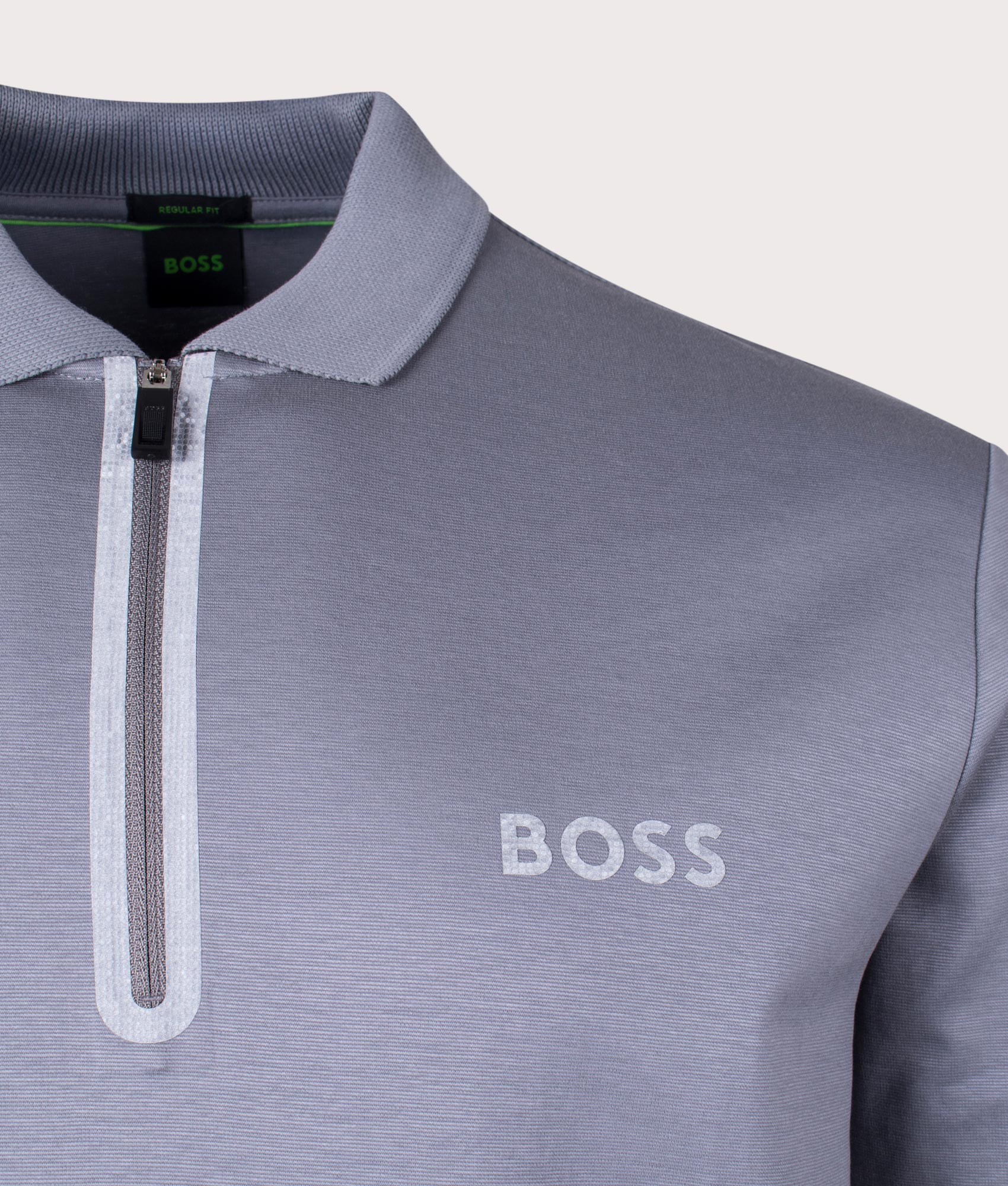 Plisy Long Sleeve Polo Shirt Grey - BOSS - EQVVS