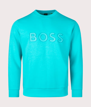 BOSS Salbo Sweatshirt Salbo Sweatshirt in Open Green Front Shot at EQVVS