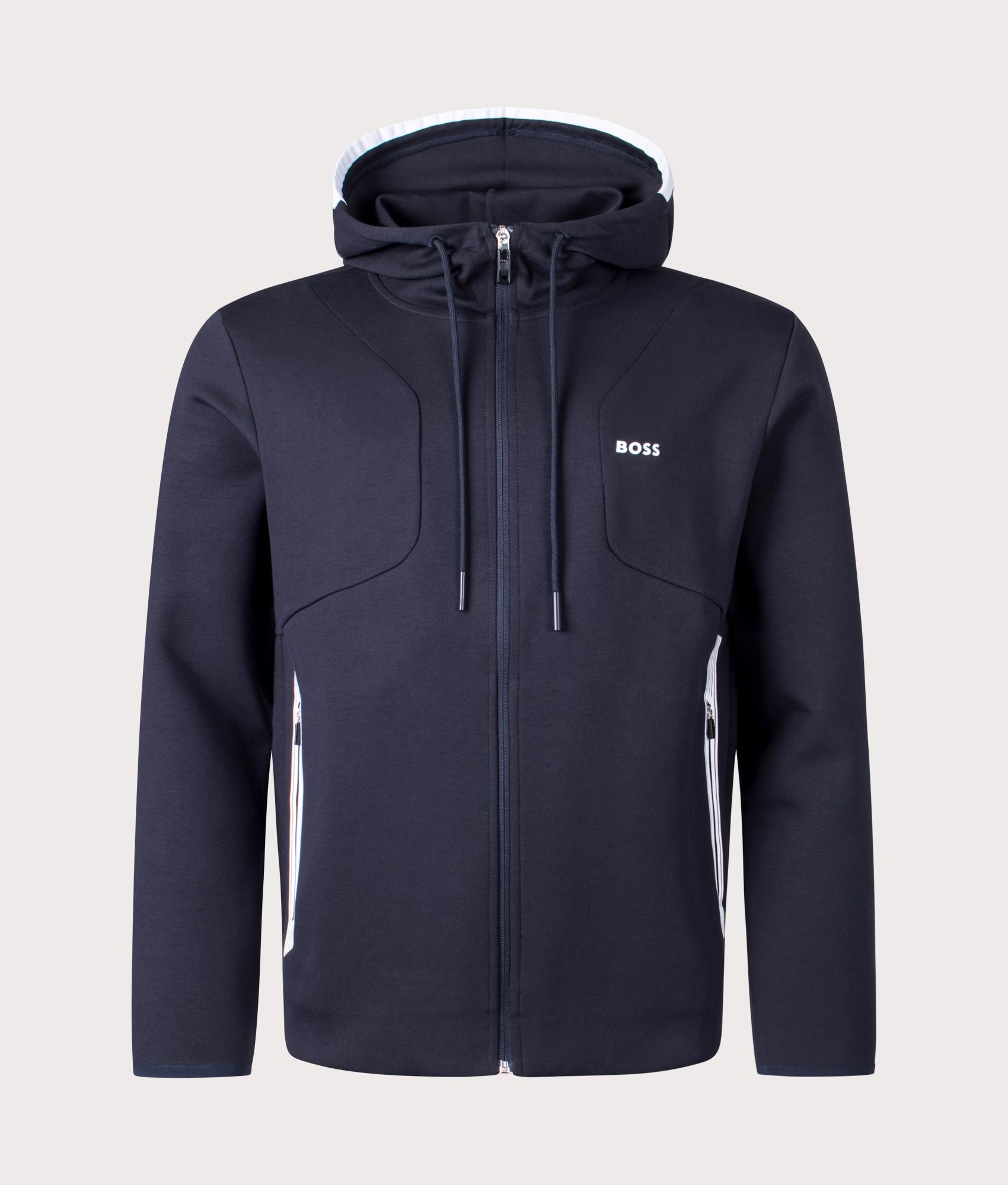 Saggy Zip Through Hoodie Dark Blue - BOSS - EQVVS