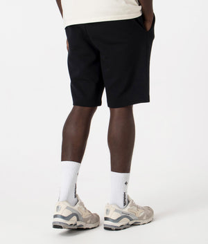 Regular Fit Headlo Sweat Shorts in Black by Boss. EQVVS Back Angle Shot