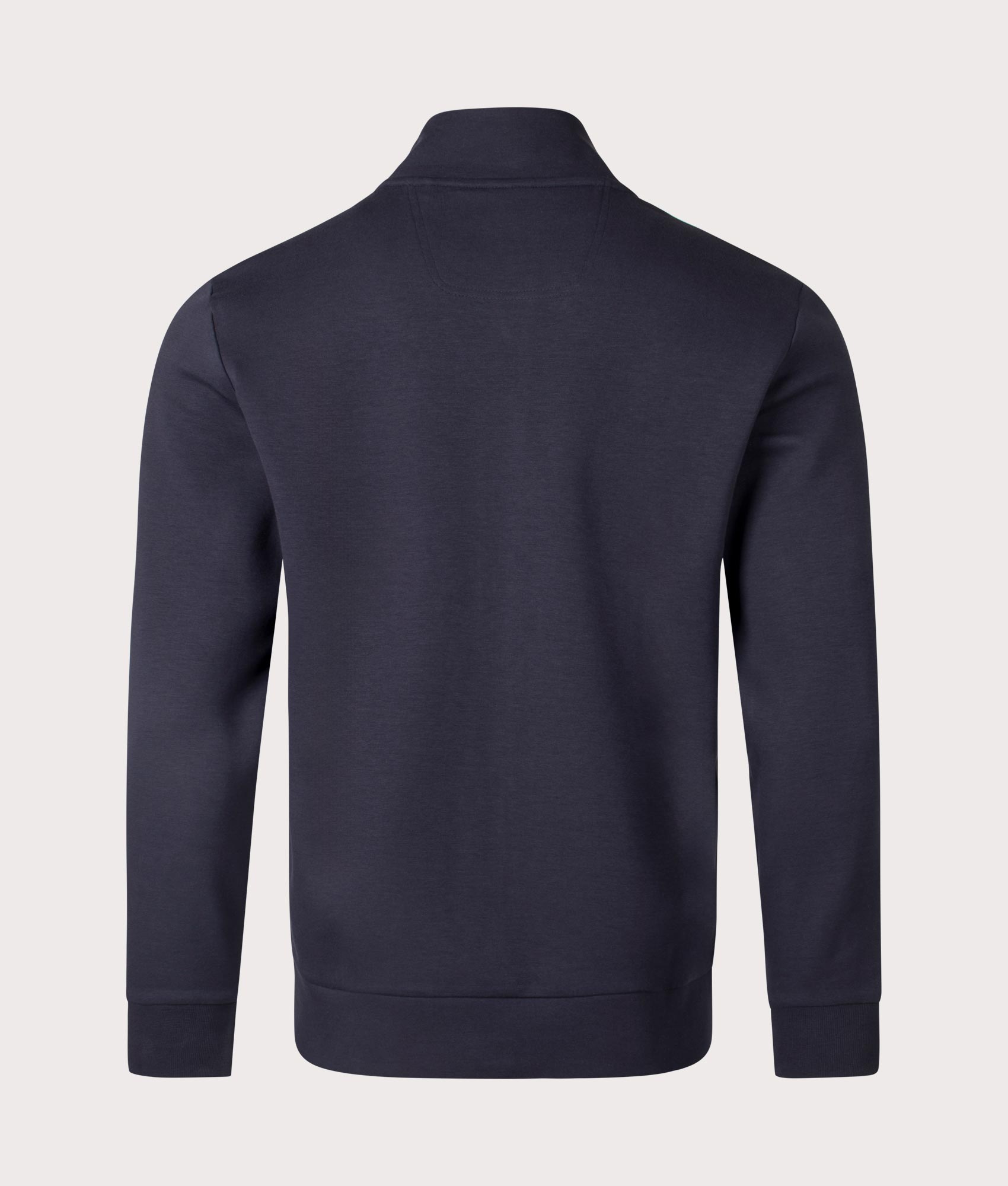 BOSS Skaz Track Top in Dark Blue at EQVVS Menswear. Back shot.