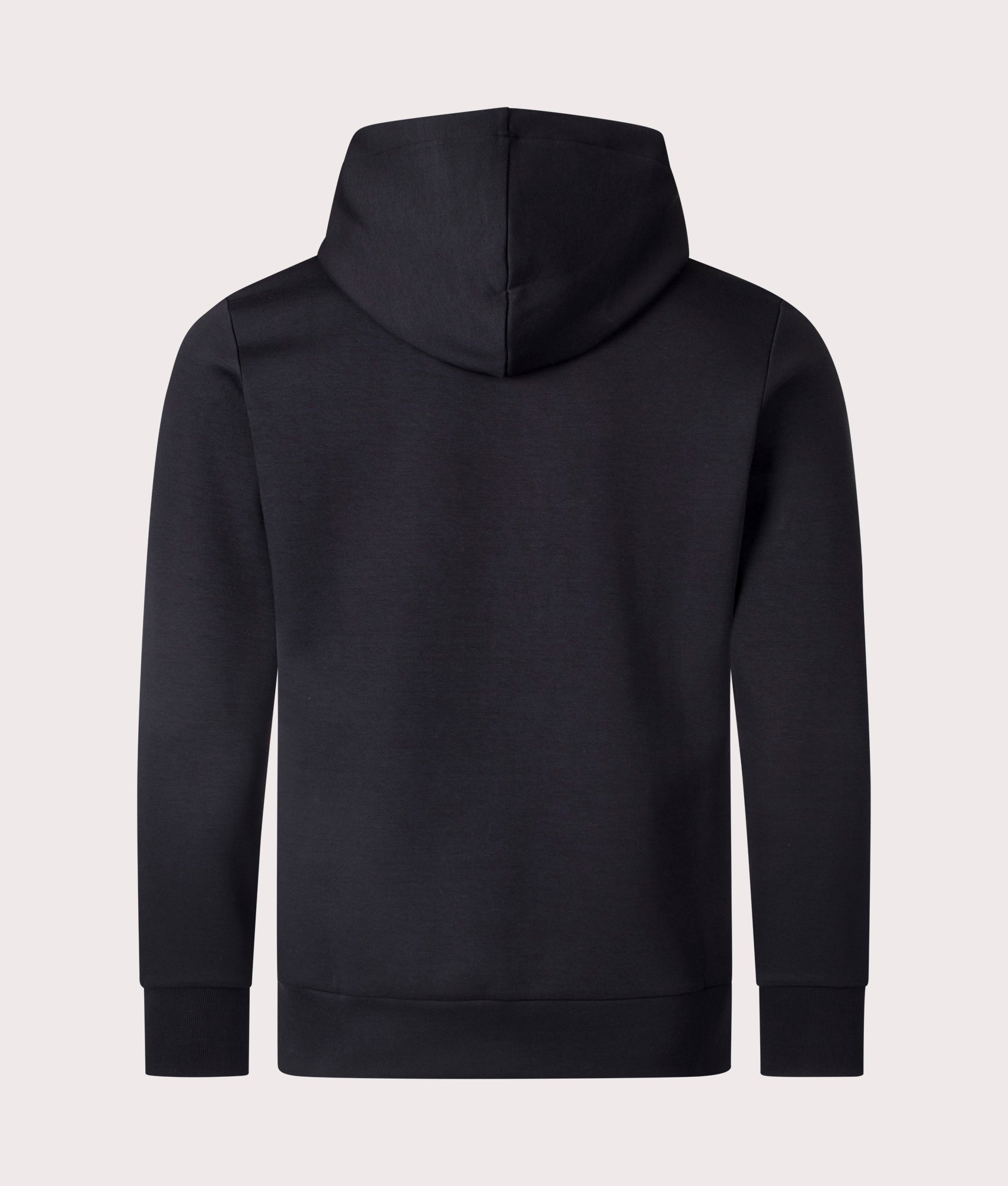 BOSS Saggy Hoodie in Black at EQVVS Menswear. Reverse mannequin shot. 
