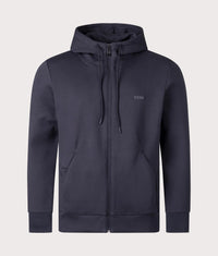 Zip Through Saggy Hoodie: 402 Dark Blue 