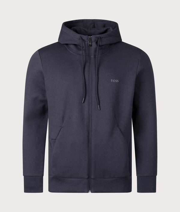 Zip Through Saggy Hoodie Dark Blue | BOSS | EQVVS