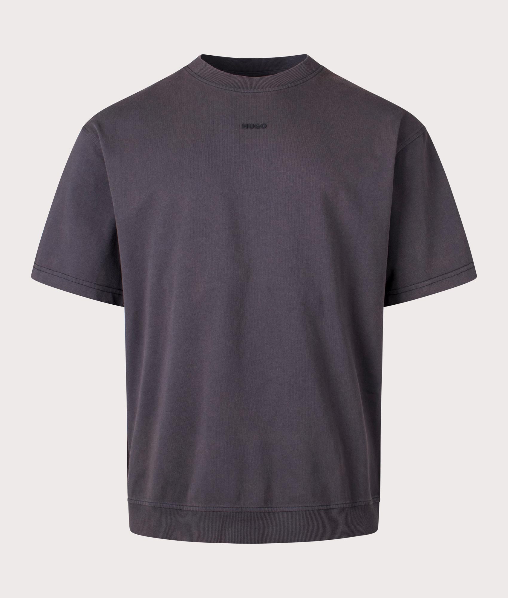 HUGO Oversized Dandalor T-Shirt in Black Front Shot at EQVVS