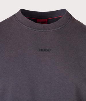 HUGO Oversized Dandalor T-Shirt in Black Detail Shot at EQVVS