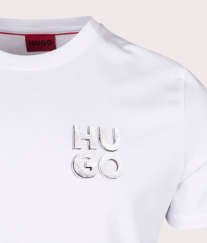 Detzington T-Shirt in White by Hugo. EQVVS Detail Shot.