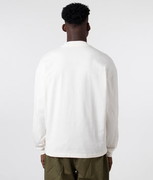 HUGO Daposo T-Shirt in White, 100% Cotton Back Model Shot at EQVVS