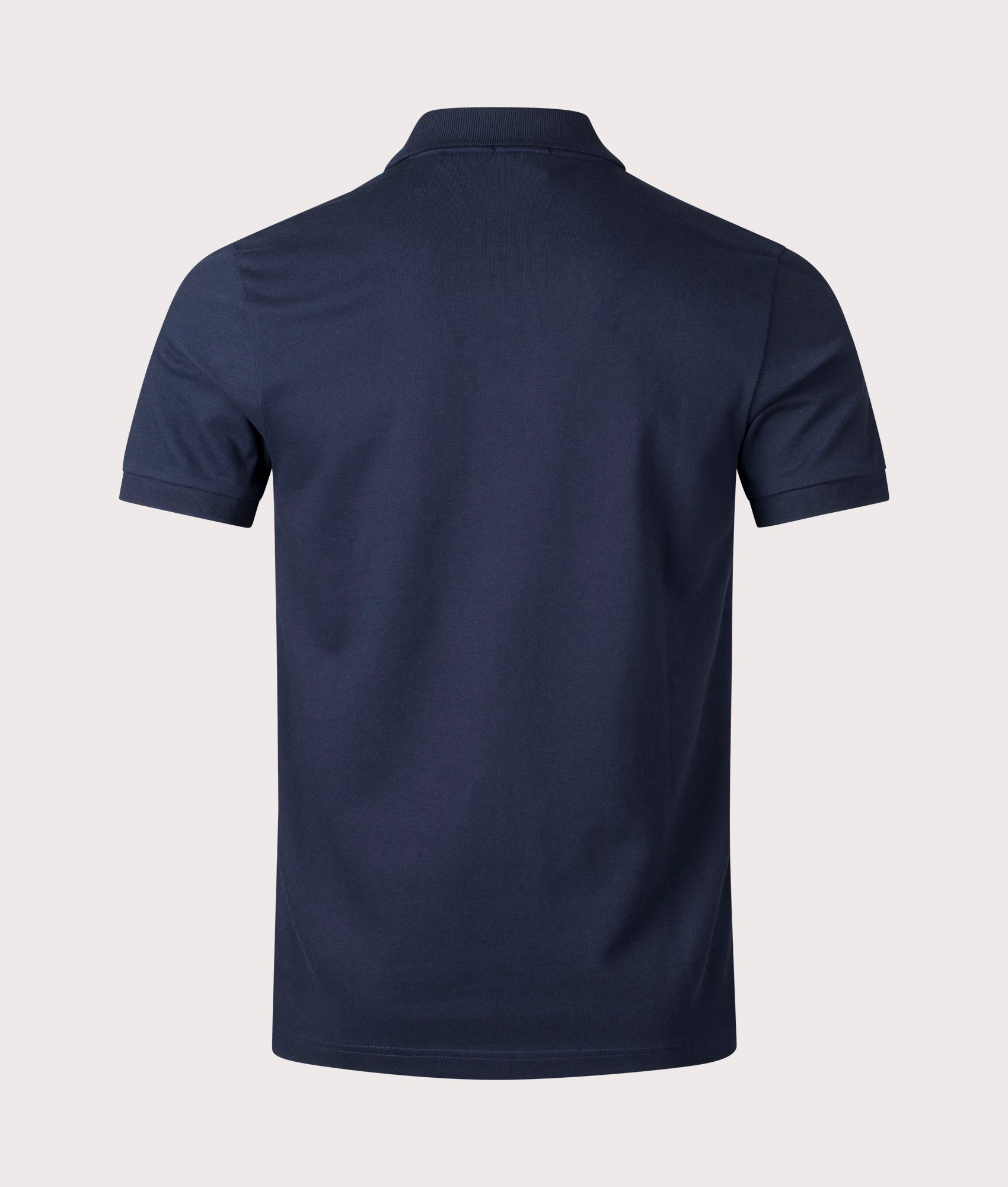 Boss Slim Fit Passenger Polo Shirt in Dark Blue at EQVVS Menswear. Back shot.