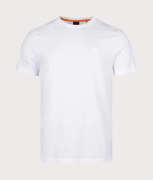 Boss orange Relaxed Fit Tales T-Shirt in 100 white front shot at eqvvs 