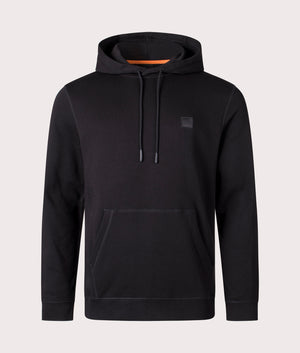 Boss Orange Wetalk Hoodie 001 black front shot at EQVVS