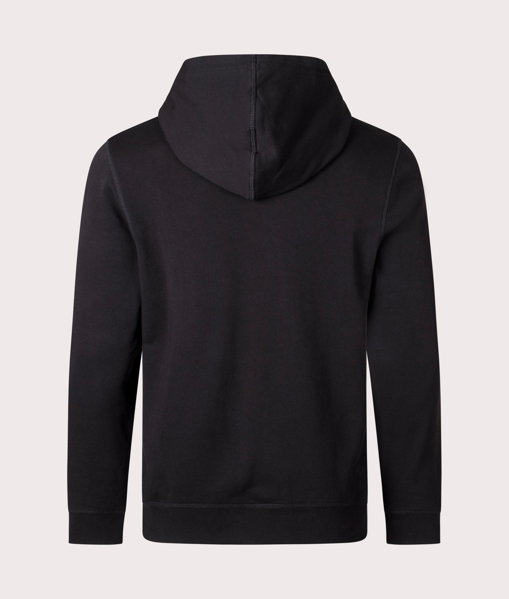 Boss Wetalk Hoodie in Black at EQVVS Menswear. Back shot.