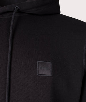 Boss Orange Wetalk Hoodie 001 black detail shot at EQVVS