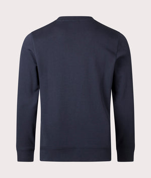 BOSS Relaxed Fit Westart Sweatshirt in Dark Blue Back Shot at EQVVS