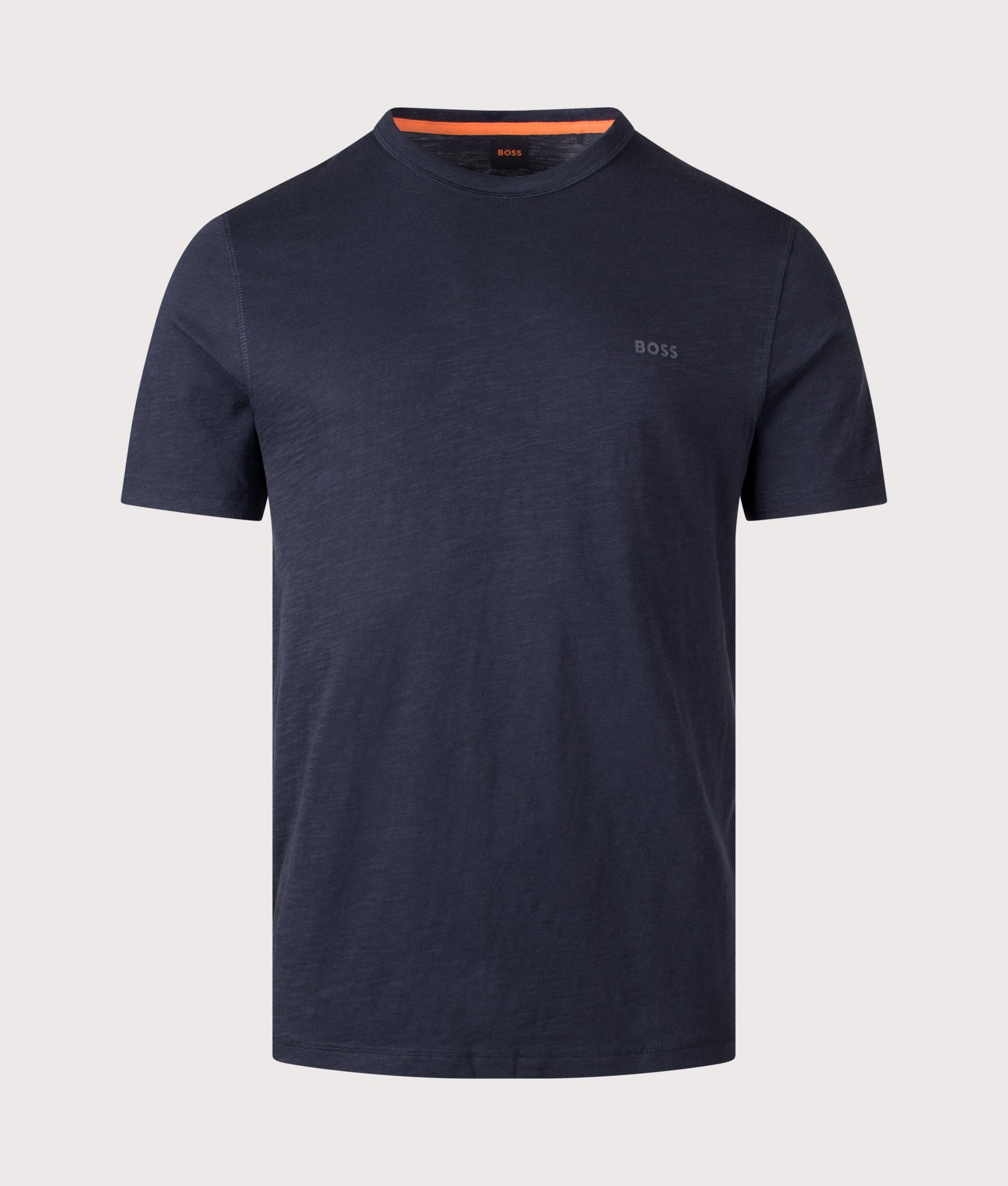 BOSS Tegood T-Shirt in Dark Blue at EQVVS Menswear. Front shot.