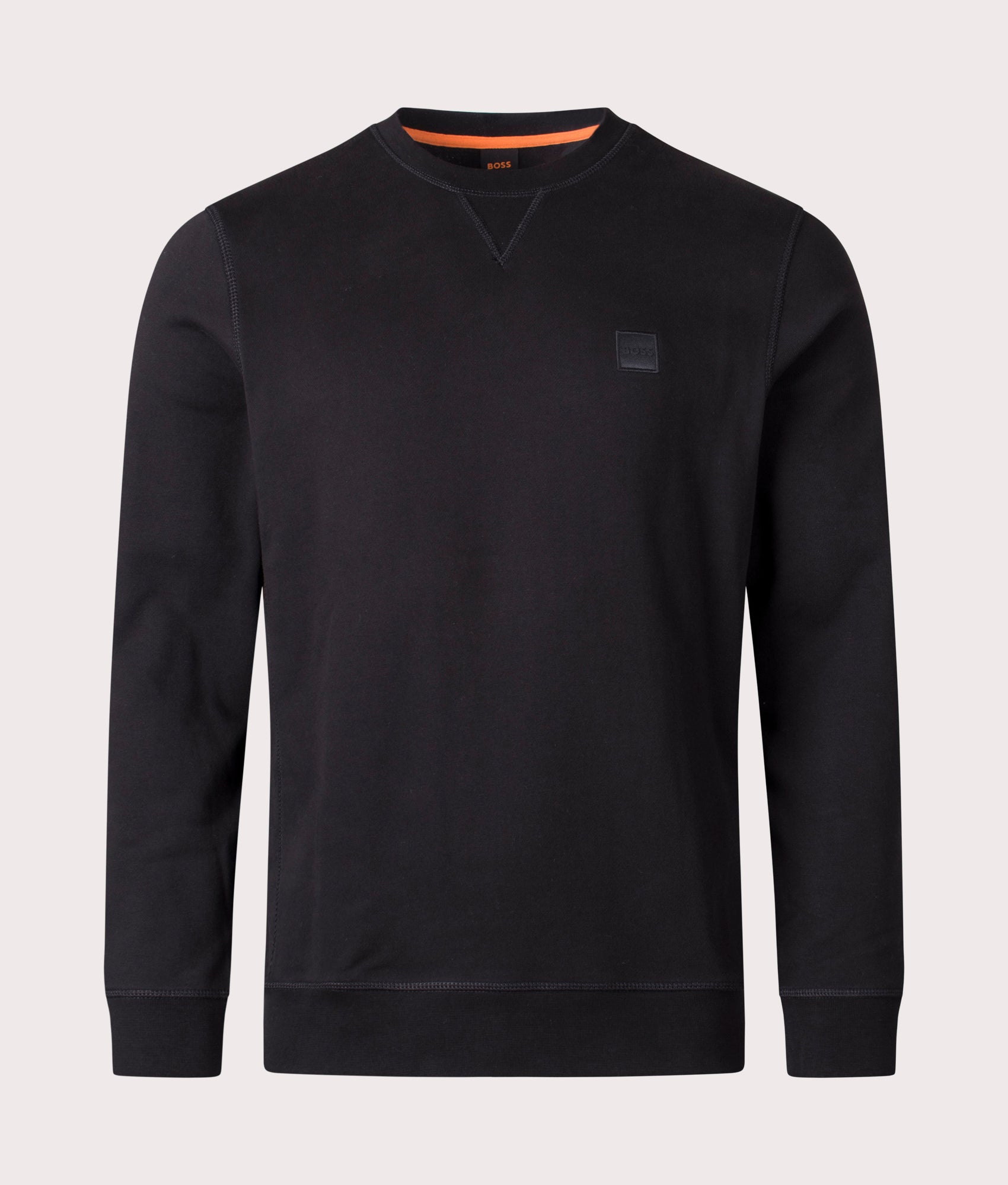 BOSS Relaxed Fit Westart in Black at EQVVS Menswear. Front shot.