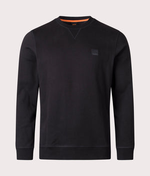 BOSS Relaxed Fit Westart in Black, 100% Cotton Front Shot at EQVVS