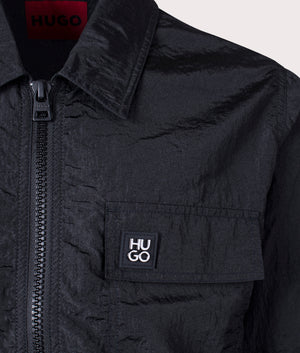 Emalo Overshirt in Black | HUGO | EQVVS logo shot