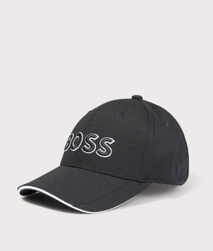 US Cap in Black by Boss. EQVVS Side Angle Shot.