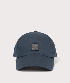 Fresco Cap in Dark Blue by Boss. EQVVS Front Angle Shot.