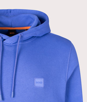 BOSS Wetalk Hoodie in Bright Purple Detail shot at EQVVS