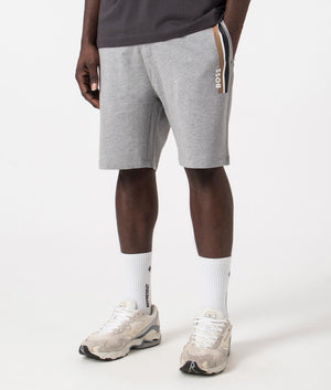 BOSS Authentic Shorts in Grey 100% Cotton Angle Shot at EQVVS