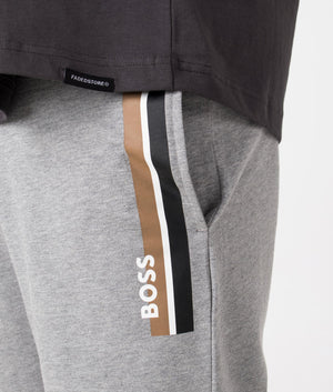 BOSS Authentic Shorts in Grey 100% Cotton Detail Shot at EQVVS