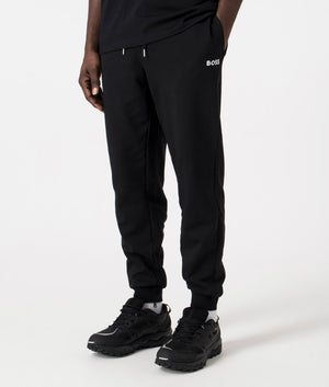 Heritage Pants in Black by Boss. EQVVS Side Angle Shot.
