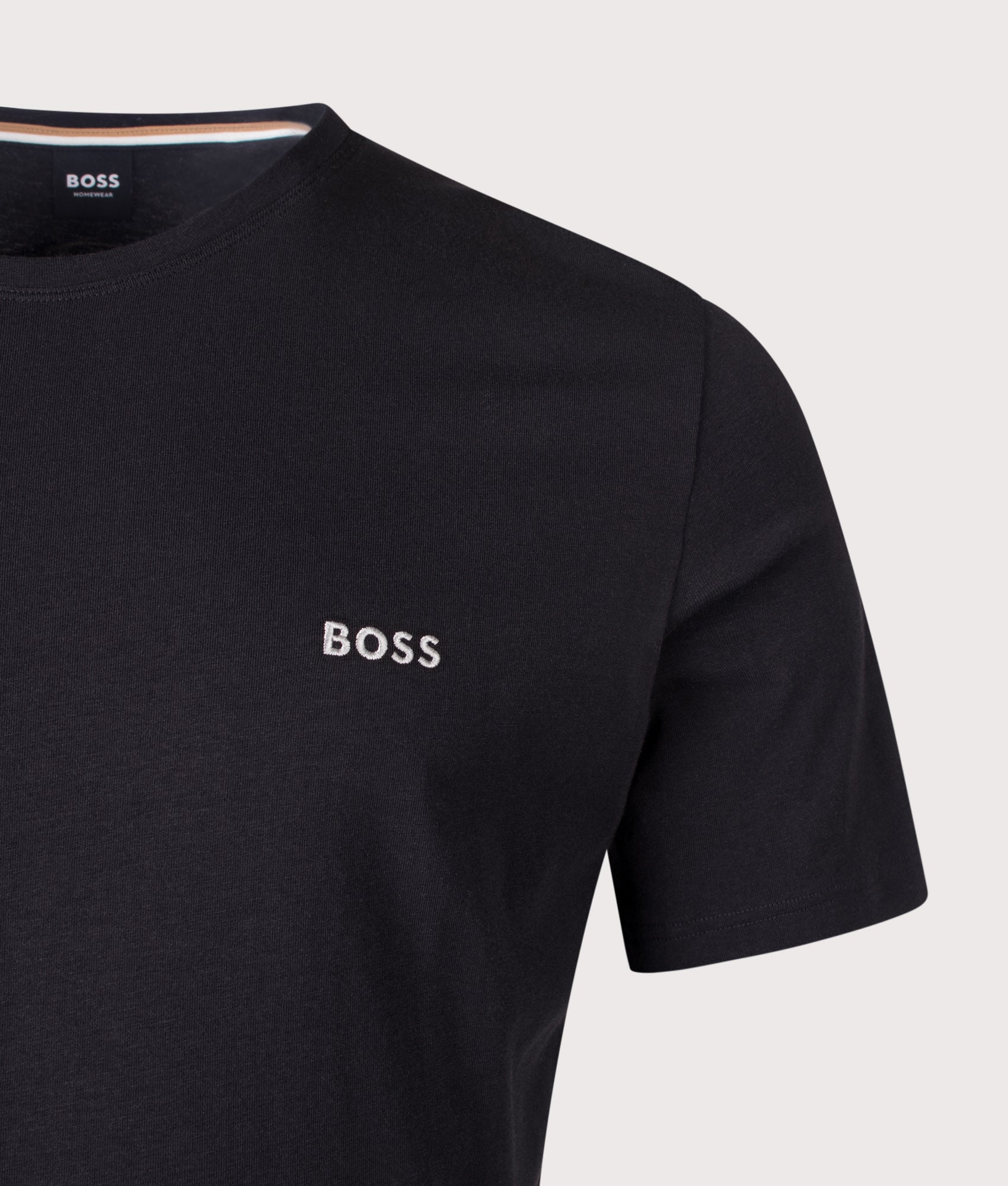 BOSS Mix & Match T-Shirt in Black at EQVVS Menswear. Detail shot.