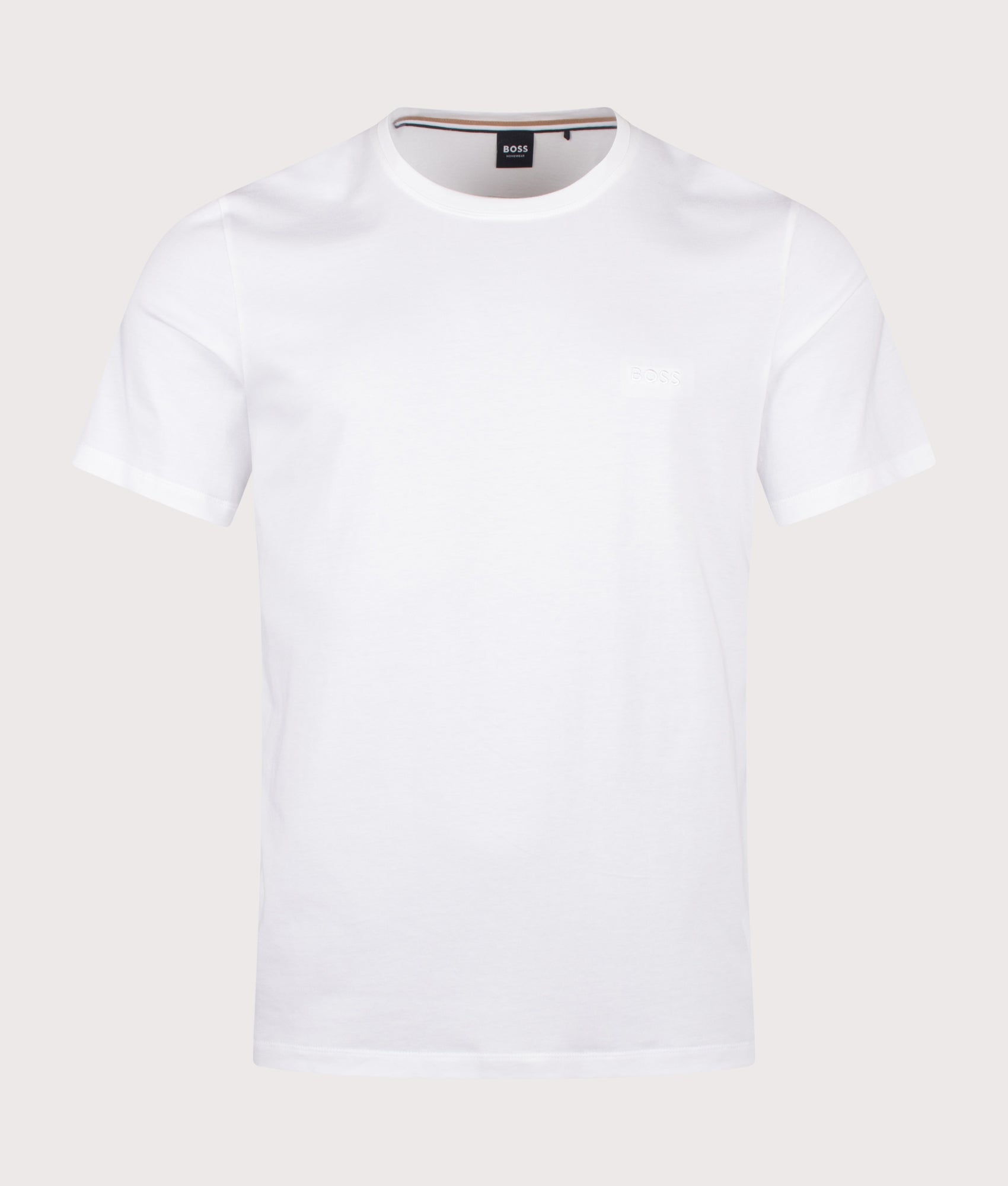 BOSS Mix & Match T-Shirt in White at EQVVS Menswear. Front shot.