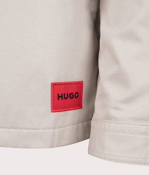 Enalu Overshirt in Light Pastel Grey by Hugo. EQVVS Detail Shot.