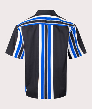 Short Sleeve Eligino Shirt in Black by Hugo. EQVVS Back Angle Shot.